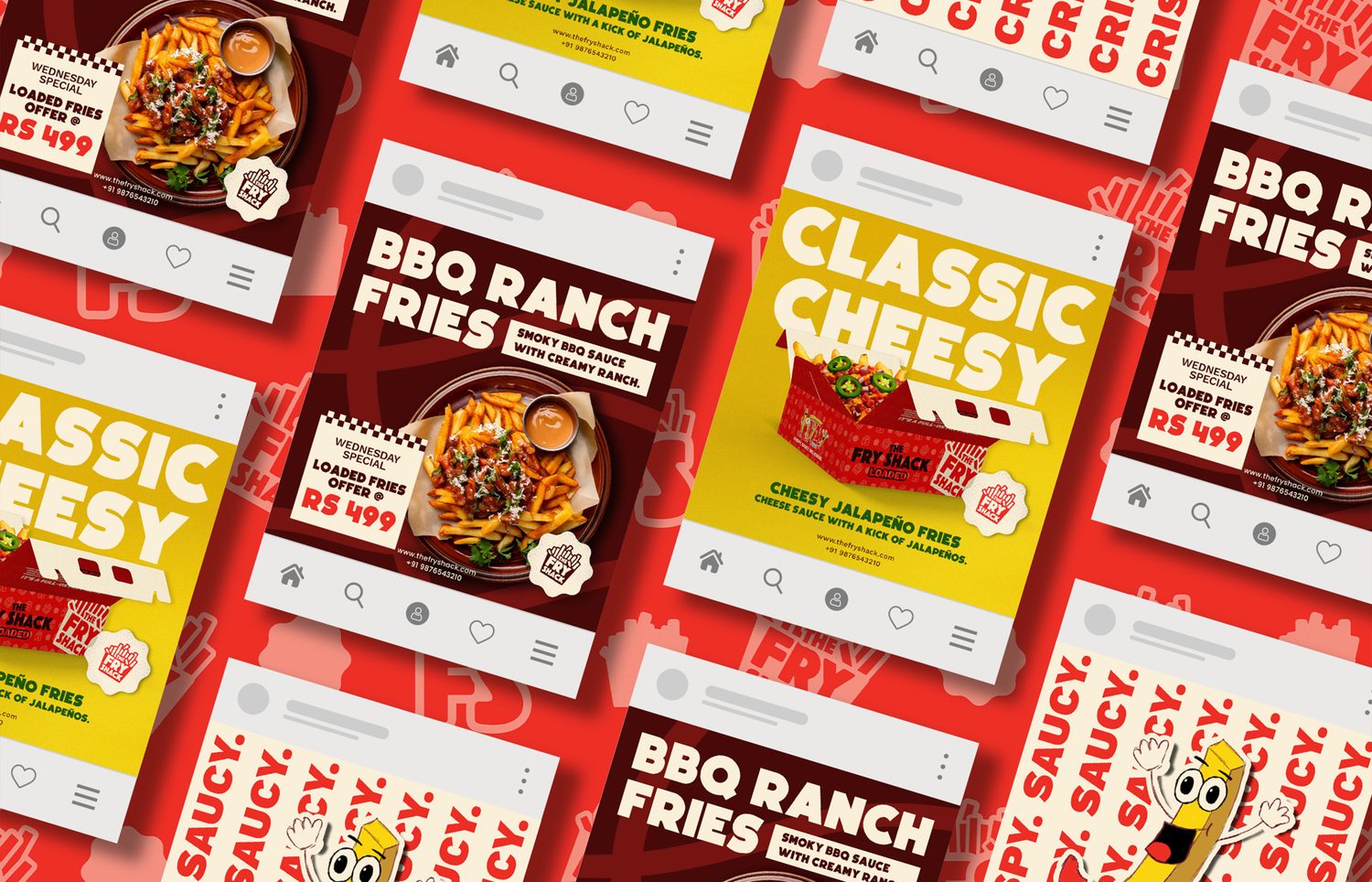 Instagram promo post templates for Fry Shack